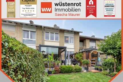 Top gepflegtes Reihenmittelhaus mit gemütlichem Garten, Terrasse und Garage in beliebter Wohnlage - Pulheim / Brauweiler
