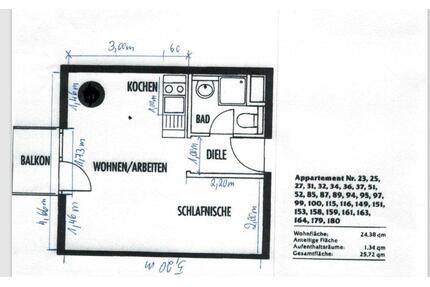 1 Zimmer Appartement + TG - 420,00&nbsp;EUR Kaltmiete, ca.&nbsp; 25,00&nbsp;m&sup2; in Buckenhof (PLZ: 91054)