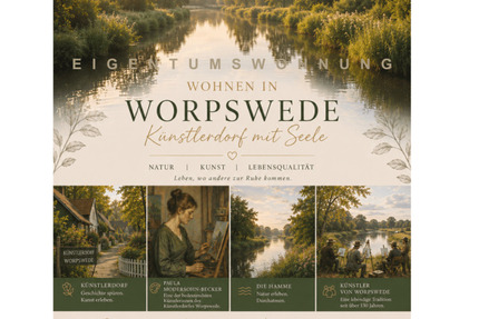 EIGENTUMSWOHNUNG IN WORPSWEDE - 276.000,00&nbsp;EUR Kaufpreis, in Worpswede (PLZ: 27726)