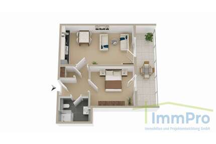 Wohnung zum Mieten in Ebhausen 810,00 € 59 m²