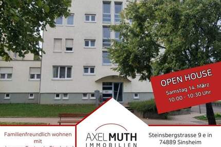 Open House: Samstag,14.03. 10.00-10.30 Uhr Familienfreundlich wohnen mit eigenem Garten in Sinsheim