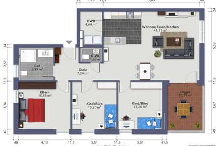 Wohnung zum Kaufen in Aspach-Großaspach 571.000,00 € 106.96 m²