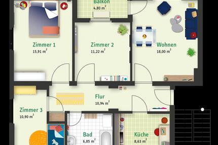 4-Zimmer Wohnung in Halle-Rosengarten - Halle (Saale) Damaschkestraße