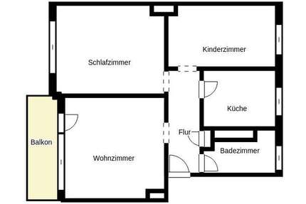 Wohnung zum Mieten in Dortmund 459,00 € 60 m²