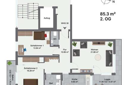 Modernisierte 3-Zimmer Wohnung in Germering 85.3m