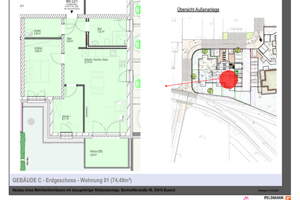 Wohnung zum Mieten in Buseck 950,00 € 74.49 m²