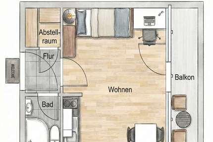 Wohnung zum Kaufen in Mannheim 120.000,00 € 27 m²