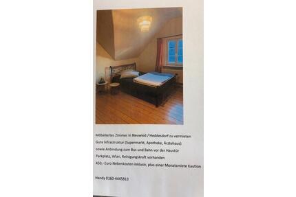 Ein möbliertes Zimmer - 450,00&nbsp;EUR Kaltmiete, ca.&nbsp; 40,00&nbsp;m&sup2; in Neuwied (PLZ: 56564)