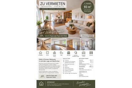 Helle 4-Zimmer Wohnung93m2Balkon & Garage Neukirchen zentral