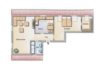 Vermiete 2,5 Zimmer DG Wohnung in Ruchsen - Möckmühl