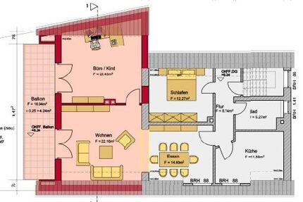 Dachgeschoß Wohnung - 600,00&nbsp;EUR Kaltmiete, ca.&nbsp; 98,00&nbsp;m&sup2; in Werdohl (PLZ: 58791)