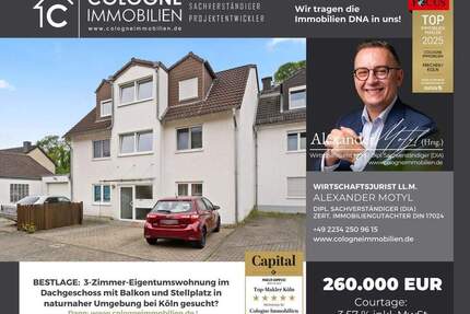 3-ZIMMER WOHNUNG IM DACHGESCHOSS MIT SONNENBALKON UND STELLPLATZ IN FRECHEN BEI KÖLN