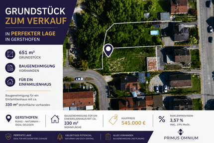Grundstück zu verkaufen in Gersthofen 545.000,00 € 651 m²