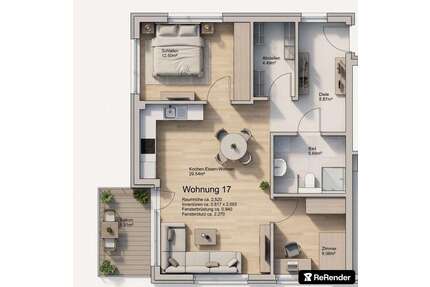 Wohnung zum Mieten in Ulm-Wiblingen 1.290,00 € 73.75 m²
