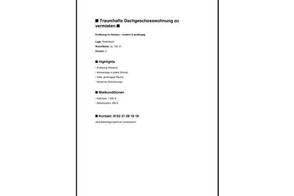 Dachgeschoss Wohnung in Rodenbach zu vermieten - Erlensee