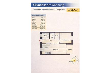 Moderne 2-Zimmer-Wohnung, barrierefrei, in Top-Lage von Nordhorn
