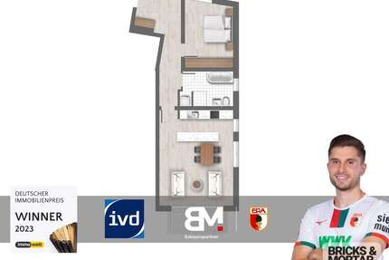 Wohnung zum Kaufen in Augsburg 595.000,00 € 71.77 m²