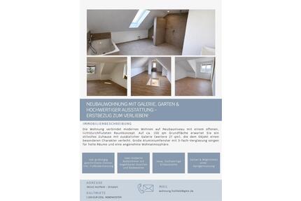 Neubauwohnung mit Galerie, Garten & hochwertiger Ausstattung - Hollfeld