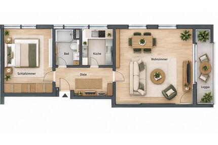 Großzügige 2 Zimmer Wohnung mit Balkon, Tiefgarage und Aufzug - Wuppertal