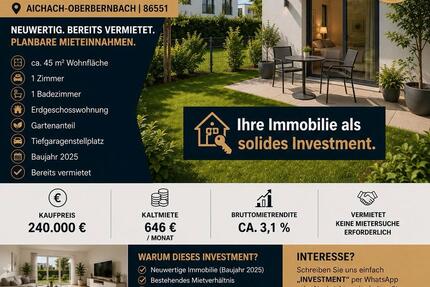 Wohnung- vermietete Kapitalanlage - Aichach