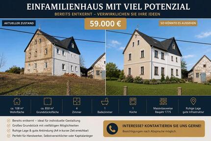 Einfamilienhaus mit 850 m² Grundstück in Meerane