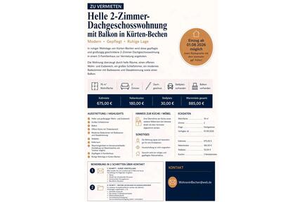 2-Zimmer-Dachgeschosswohnung mit Balkon in Kürten-Bechen