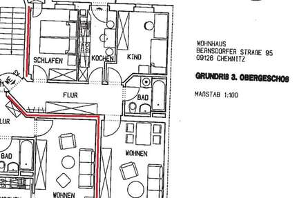 Wohnung zum Kaufen in chemnitz 65.000,00 € 63 m²