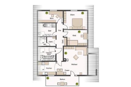 Großzügige 4 Zi DG-Whg. mit Balkon & Einbauküche bei Ochsenhausen