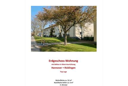 3 zimmer Wohnung zu vermieten in Hannover Ricklingen, erdgeschoss