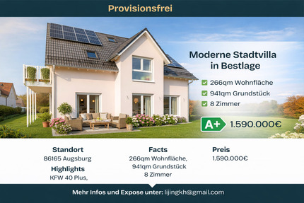 Exklusiver Neubau EFH (266 m²) | KfW 40+ mit PV Anlagen| Einliege - Augsburg Lechhausen