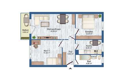 NEU - frisch renovierte 3 Zimmer mit Balkon und Einbauküche! Flexibel ab 6 Monate zu vermieten. - Annaburg