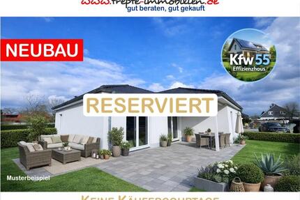 Großzügiger 144m² Winkelwalmdachbungalow * Energieeffizienzhaus Kfw 55 - Bokholt-Hanredder