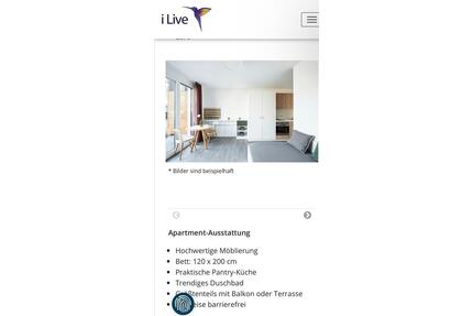 1 Zimmer Apartment mit Balkon Ab Mitte Sep. 2026 ILive - Heilbronn