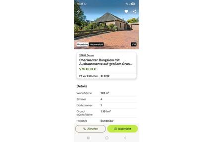 Bungalow an der Nordsee - 275.000,00&nbsp;EUR Kaufpreis, ca.&nbsp; 120,00&nbsp;m&sup2; in Geestland (PLZ: 27607)