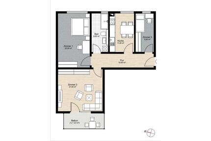 Helle 3-Zimmer-Wohnung in Zossen OT Wünsdorf mit 85qm