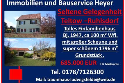 Traumhaftes Wohlfühlhaus in Teltow Ruhlsdorf– Großzügiges Grundstück mit Charme und Komfort