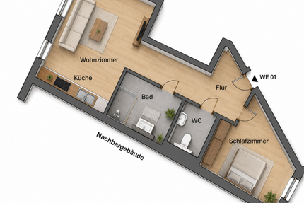 Wohnung zum Mieten in Zittau 265,00 € 36.25 m²