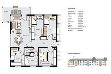 Wohnung zum Mieten in Mindelheim 995,00 € 94.5 m²