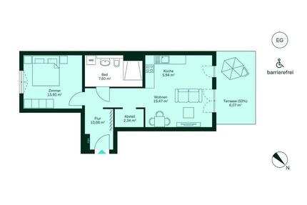 Erstbezug große 2 -Zimmerwohnung mit Terrasse - Ahrensfelde