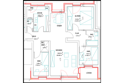 Wohnung zum Mieten in Berlin 1.092,63 € 87.41 m²