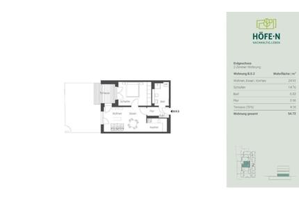 Erstbezug: EG 2-Zimmer-Wohnung inklusive Garten und Stellplatz - Nürnberg Gaismannshof