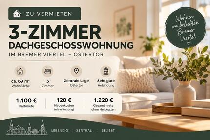 Schöne 3-Zimmer-Dachgeschosswohnung im Bremer Viertel – Ostertor - Bremen Östliche Vorstadt