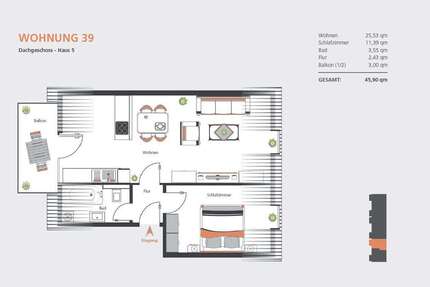 Wohnung zum Mieten in Dillingen 550,00 € 46 m²