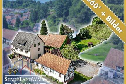 Großes Anwesen mit Pension, FeWos, vermietetem Fachwerkhaus, Scheune & Bachlauf in Erfweiler