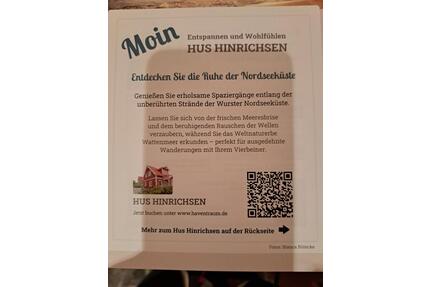 Nordseeurlaub mit Hund – gemütl. exklusives Hus Hinrichsen - Wurster Nordseeküste