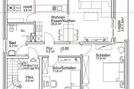 Erstbezug Obergeschosswohnung - 850,00&nbsp;EUR Kaltmiete, ca.&nbsp; 72,00&nbsp;m&sup2; in Vreden (PLZ: 48691)