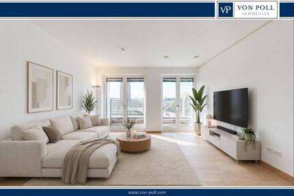 Lichtdurchflutete Zwei-Zimmer-Wohnung mit Mainblick und Südwest-Balkon - Frankfurt am Main Ostend