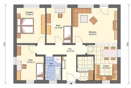 Neubau! Bungalow mit 4-Zi. im Herzen von Biederitz, 482 m² Gst.