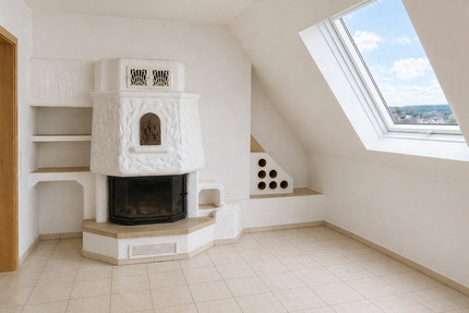 Lichtdurchflutete Dachgeschosswohnung mit Kamin, Loggia und TG-Stellplatz - Pleinfeld