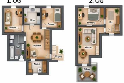 Wohnen auf zwei Etagen – großzügige 4-Zimmer-Wohnung mit Balkon i - Moringen